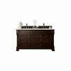 James Martin Vanities Brookfield 60in Double Vanity, Burnished Mahogany w/ 3 CM Ethereal Noctis Quartz Top 147-114-5661-3ENC